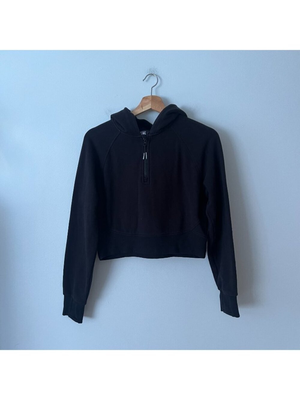 Athleta Girl Black 1/2 Zip Hooded Sweatshirt Girl's Size XL/14